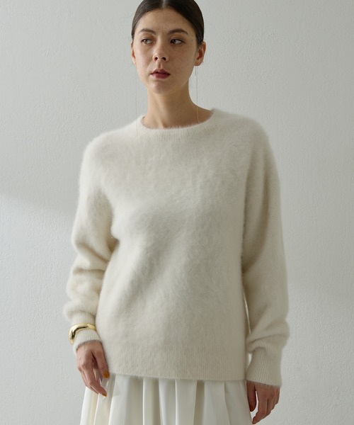 【新品✨定価2.6万円】ウィムガゼット ファーニット クルーネックプルオーバー ファークループルオーバー（ニット/セーター）｜Whim Gazette