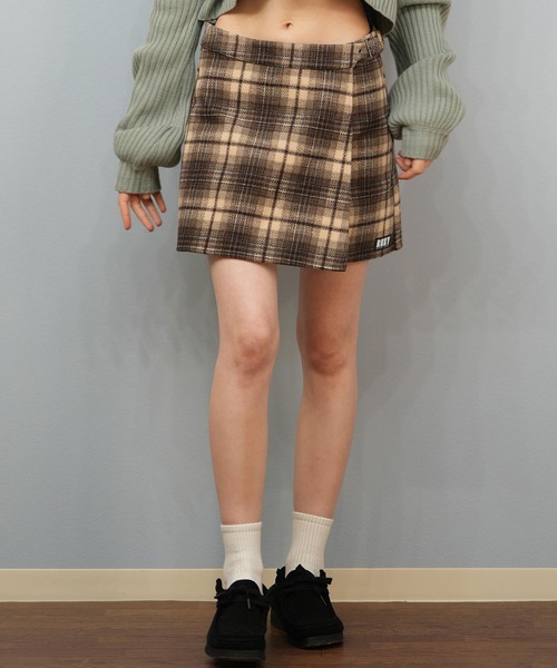 ROXY(ロキシー)の「ROXY/ロキシー VENTURE キュロットスカート チェック柄 RSK254005(スカート・レディース・ブラウン/ベージュ/ブラック・M)」の1枚目の写真