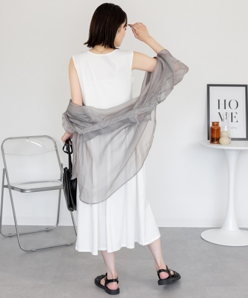 aity（アイティ）の「ノースリーブカットワンピース ロング丈 マキシ丈 フライス綿  インナー 夏服（ワンピース・レディース・オフホワイト/ブラック・M/L/LL/3L/4L）」の7枚目の写真