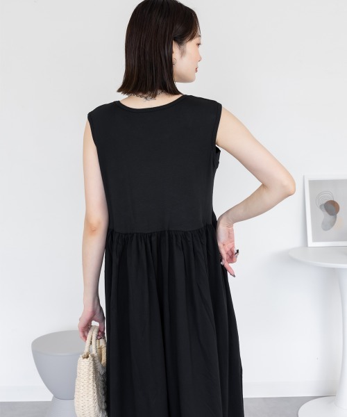 aity（アイティ）の「ノースリーブカットワンピース ロング丈 マキシ丈 フライス綿  インナー 夏服（ワンピース・レディース・オフホワイト/ブラック・M/L/LL/3L/4L）」の14枚目の写真