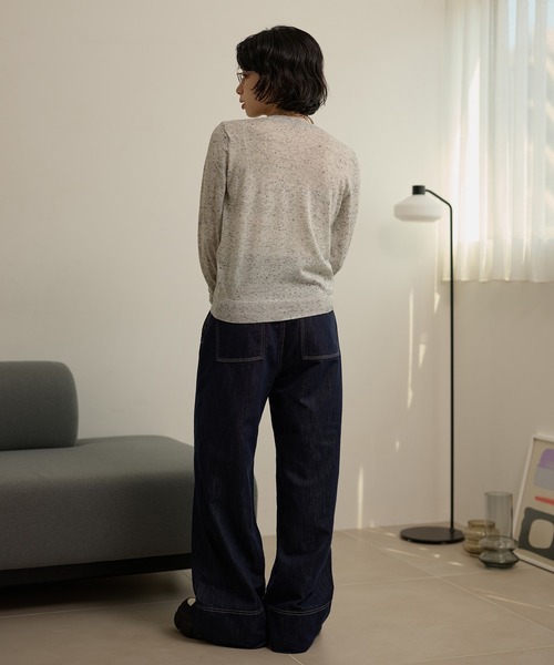 LAULEN（ローレン）の「color nap knit cardigan /クルーネックカラーネップニットカーディガン（カーディガン/ボレロ・レディース・ライトグレー/グレー/ネイビー・FREE）」の13枚目の写真