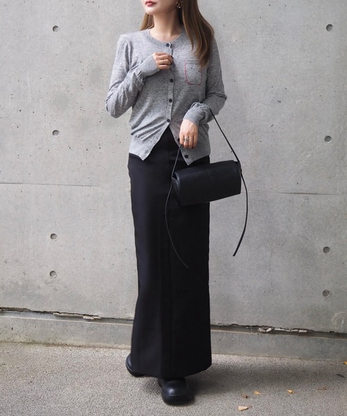 LAULEN（ローレン）の「color nap knit cardigan /クルーネックカラーネップニットカーディガン（カーディガン/ボレロ・レディース・ライトグレー/グレー/ネイビー・FREE）」の20枚目の写真