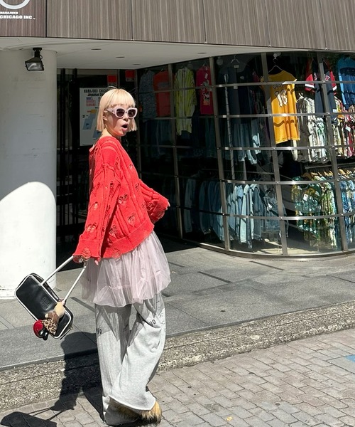 Alley Tokyo(アリートーキョー)の「【リバイバル】ハートダメージニット(ニット/セーター・レディース・レッド/オフホワイト・FREE)」の15枚目の写真