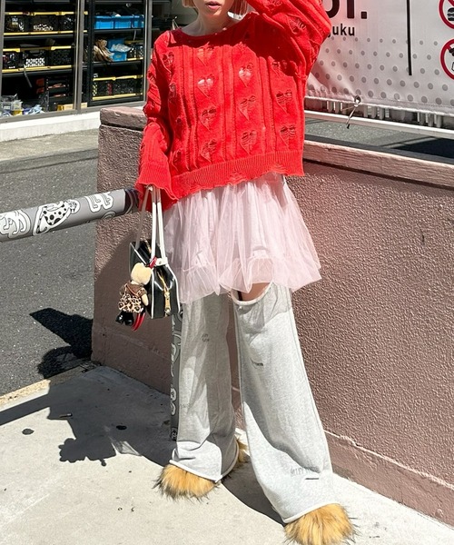 Alley Tokyo(アリートーキョー)の「【リバイバル】ハートダメージニット(ニット/セーター・レディース・レッド/オフホワイト・FREE)」の20枚目の写真