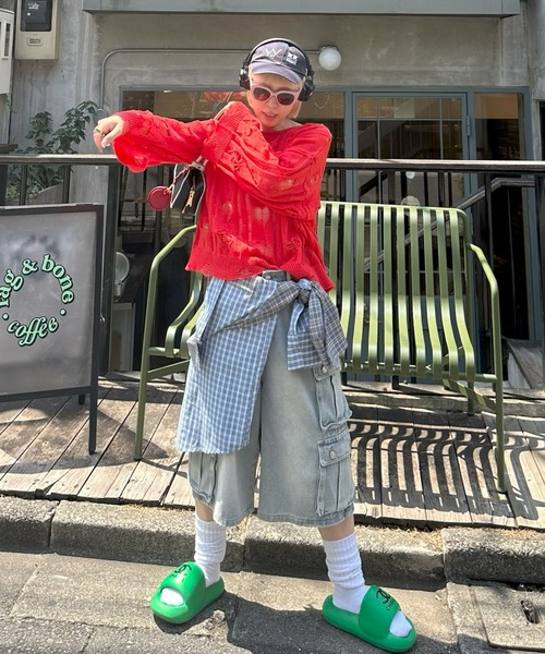 Alley Tokyo(アリートーキョー)の「【リバイバル】ハートダメージニット(ニット/セーター・レディース・レッド/オフホワイト・FREE)」の12枚目の写真