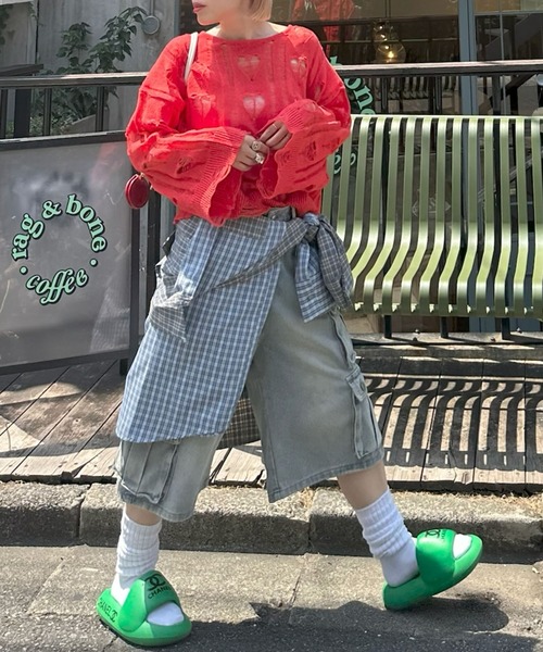 Alley Tokyo(アリートーキョー)の「【リバイバル】ハートダメージニット(ニット/セーター・レディース・レッド/オフホワイト・FREE)」の19枚目の写真