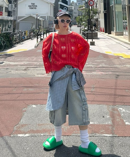 Alley Tokyo(アリートーキョー)の「【リバイバル】ハートダメージニット(ニット/セーター・レディース・レッド/オフホワイト・FREE)」の14枚目の写真