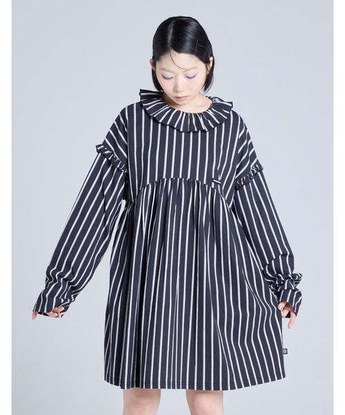 Little sunny bite(リトルサニーバイト)の「【Little Sunny Bite】baseball dress(ワンピース・レディース・グレー/ネイビー/ピンク・MEDIUM/SMALL)」の2枚目の写真
