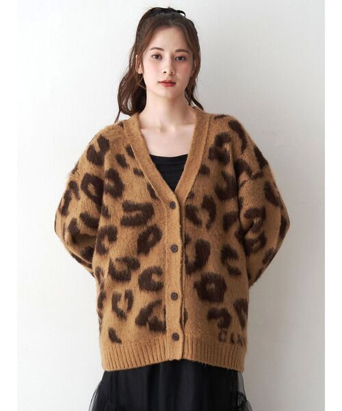 セール】レオパードヘアリーカーディガン（ニット/セーター