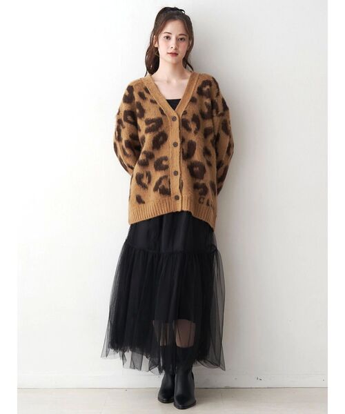 セール】レオパードヘアリーカーディガン（ニット/セーター