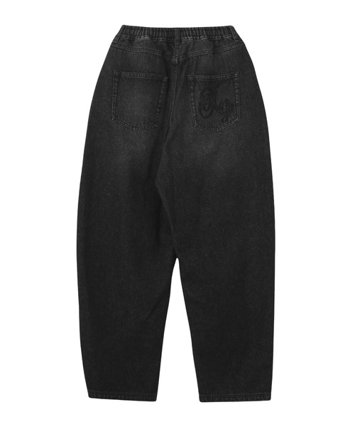 X-girl（エックスガール）の「BARREL FIT EASY DENIM PANTS（デニムパンツ・レディース・ブラック/インディゴブルー・S/M）」の4枚目の写真