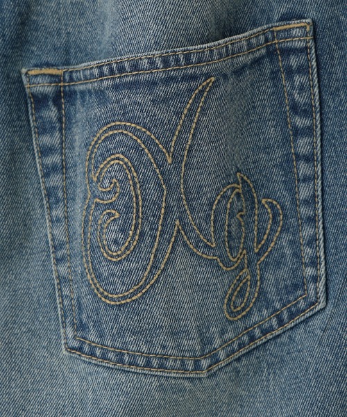 X-girl（エックスガール）の「BARREL FIT EASY DENIM PANTS（デニムパンツ・レディース・ブラック/インディゴブルー・S/M）」の6枚目の写真