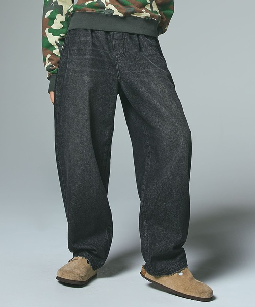 X-girl（エックスガール）の「BARREL FIT EASY DENIM PANTS（デニムパンツ・レディース・ブラック/インディゴブルー・S/M）」の13枚目の写真