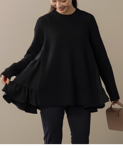 SONO/ソーノ】サイドティアードチュニックニットプルオーバー（ニット