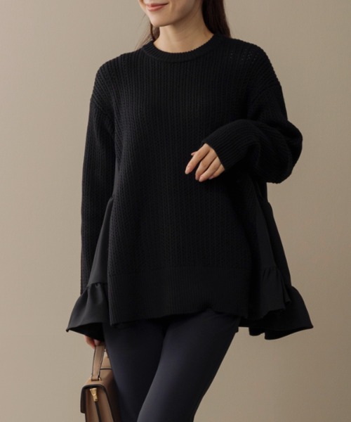 SONO/ソーノ】サイドティアードチュニックニットプルオーバー（ニット