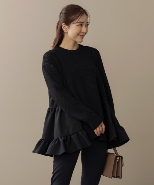 SONO/ソーノ】サイドティアードチュニックニットプルオーバー（ニット