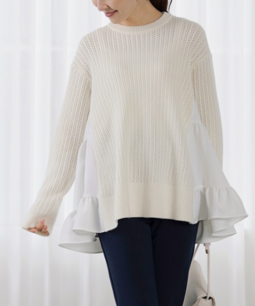 SONO/ソーノ】サイドティアードチュニックニットプルオーバー（ニット