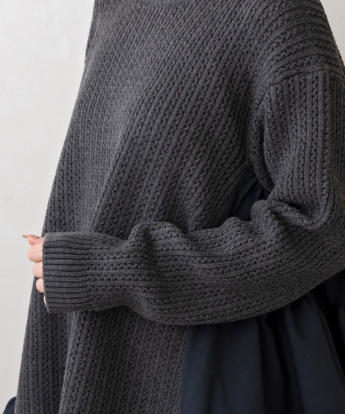 SONO/ソーノ】サイドティアードチュニックニットプルオーバー（ニット