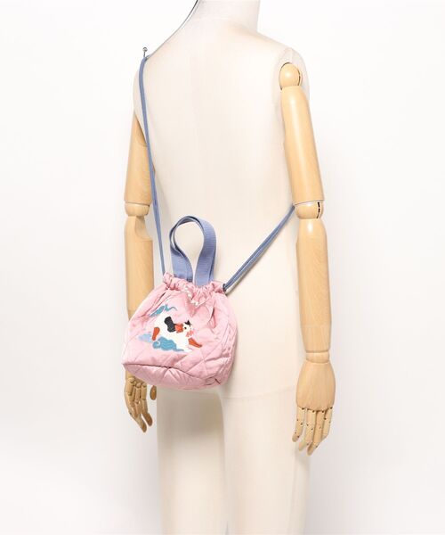 HOUSTON(ヒューストン)の「【HOUSTON / ヒューストン】QUILTING SATIN BAG / キルティングサテン巾着バッグ(ショルダーバッグ・レディース・グリーン/イエロー/ピンク・FREE)」の4枚目の写真