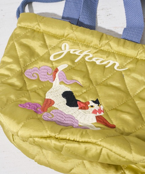 HOUSTON(ヒューストン)の「【HOUSTON / ヒューストン】QUILTING SATIN BAG / キルティングサテン巾着バッグ(ショルダーバッグ・レディース・グリーン/イエロー/ピンク・FREE)」の12枚目の写真
