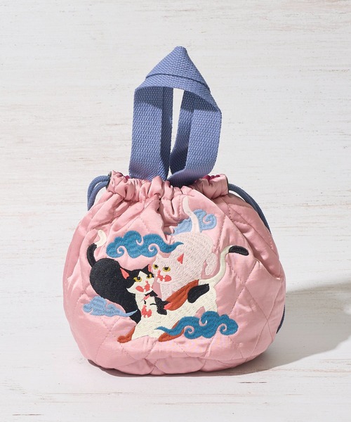 HOUSTON(ヒューストン)の「【HOUSTON / ヒューストン】QUILTING SATIN BAG / キルティングサテン巾着バッグ(ショルダーバッグ・レディース・グリーン/イエロー/ピンク・FREE)」の10枚目の写真