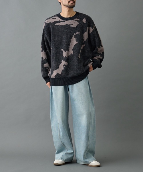 COLONY 2139（コロニートゥーワンスリーナイン）の「マップエンボスジャガードニット（ニット/セーター・メンズ・グレー/ブラック/ネイビー・MEDIUM/LARGE）」の16枚目の写真