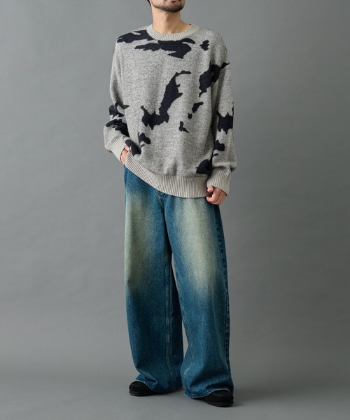 COLONY 2139（コロニートゥーワンスリーナイン）の「マップエンボスジャガードニット（ニット/セーター・メンズ・グレー/ブラック/ネイビー・MEDIUM/LARGE）」の20枚目の写真