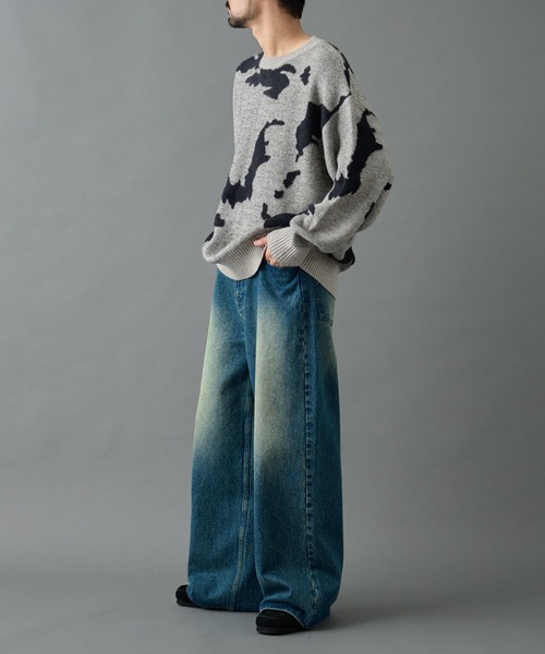 COLONY 2139（コロニートゥーワンスリーナイン）の「マップエンボスジャガードニット（ニット/セーター・メンズ・グレー/ブラック/ネイビー・MEDIUM/LARGE）」の21枚目の写真