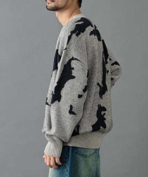 COLONY 2139（コロニートゥーワンスリーナイン）の「マップエンボスジャガードニット（ニット/セーター・メンズ・グレー/ブラック/ネイビー・MEDIUM/LARGE）」の9枚目の写真