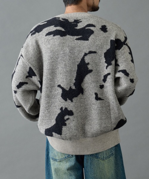 COLONY 2139（コロニートゥーワンスリーナイン）の「マップエンボスジャガードニット（ニット/セーター・メンズ・グレー/ブラック/ネイビー・MEDIUM/LARGE）」の10枚目の写真