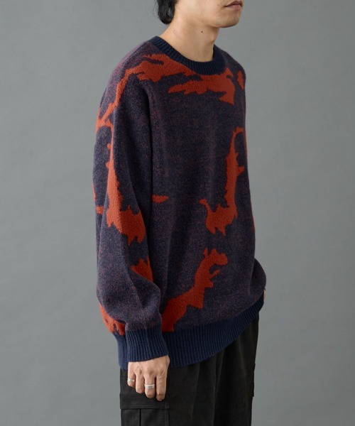 COLONY 2139（コロニートゥーワンスリーナイン）の「マップエンボスジャガードニット（ニット/セーター・メンズ・グレー/ブラック/ネイビー・MEDIUM/LARGE）」の15枚目の写真