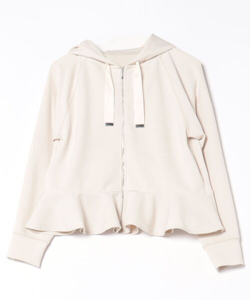 STRAWBERRY-FIELDS（ストロベリーフィールズ）の「アクアスーティングジャージ_ペプラムヘムパーカー（パーカー・レディース・ブラック/ピンク/ベージュ・2）」の14枚目の写真