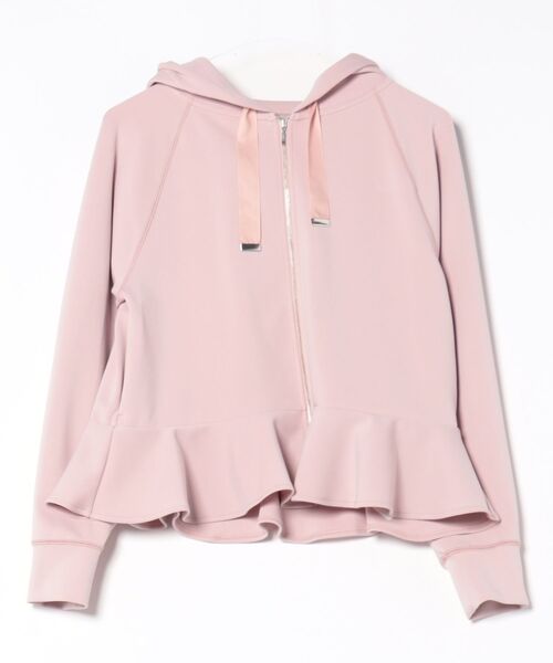 STRAWBERRY-FIELDS（ストロベリーフィールズ）の「アクアスーティングジャージ_ペプラムヘムパーカー（パーカー・レディース・ブラック/ピンク/ベージュ・2）」の13枚目の写真