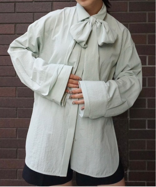 トップス Ameri UND UNEVENNESS TIE BLOUSE UND UNEVENNESS TIE BLOUSE（シャツ/ブラウス）｜Ameri（アメリ）の