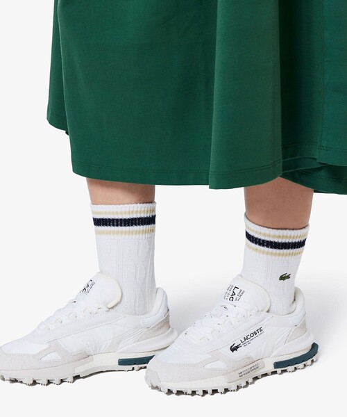 LACOSTE(ラコステ)の「ウィメンズケーブルニットボーダーソックス(ソックス/靴下・レディース・ホワイト/ピンク/ブラック・24.0cm)」の8枚目の写真