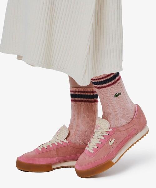 LACOSTE(ラコステ)の「ウィメンズケーブルニットボーダーソックス(ソックス/靴下・レディース・ホワイト/ピンク/ブラック・24.0cm)」の12枚目の写真