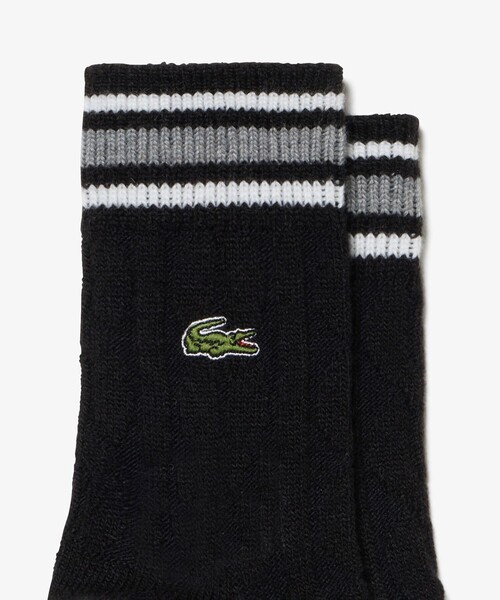 LACOSTE(ラコステ)の「ウィメンズケーブルニットボーダーソックス(ソックス/靴下・レディース・ホワイト/ピンク/ブラック・24.0cm)」の15枚目の写真