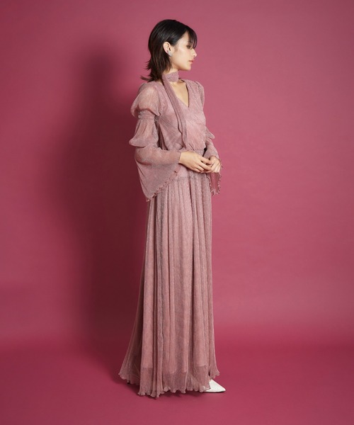 My shawty(マイシャウティー)の「lame pleats dress(ドレス・レディース・ブラック/スモークピンク/シャンパン・SMALL/MEDIUM)」の12枚目の写真