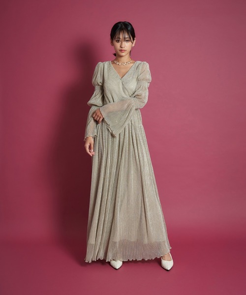 My shawty(マイシャウティー)の「lame pleats dress(ドレス・レディース・ブラック/スモークピンク/シャンパン・SMALL/MEDIUM)」の13枚目の写真