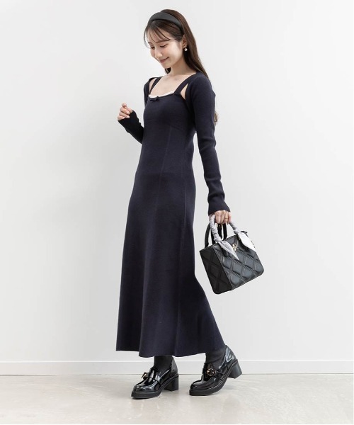 RANDA(ランダ)の「ローファーデザインニットドッキングブーツ(ブーツ・レディース・ブラック/ダークブラウン/グレー・M/S/L/LL)」の21枚目の写真