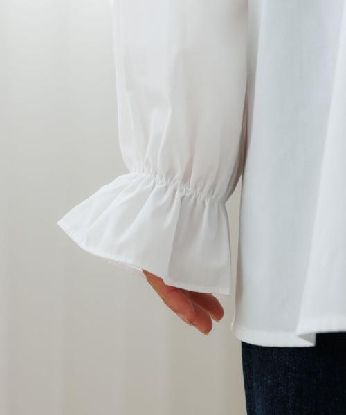 flower（フラワー）の「クラシックフリルブラウス（シャツ/ブラウス・レディース・ホワイト/ブラウン・FREE）」の9枚目の写真