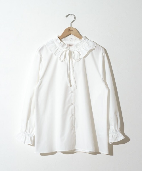 flower（フラワー）の「クラシックフリルブラウス（シャツ/ブラウス・レディース・ホワイト/ブラウン・FREE）」の19枚目の写真
