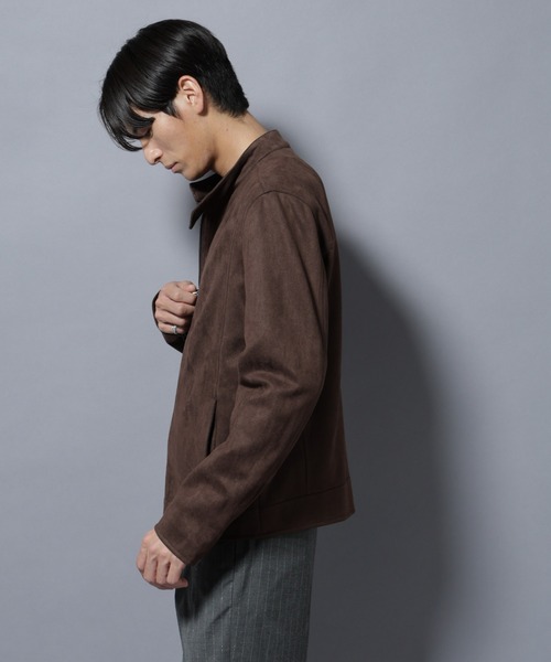 NANO universe(ナノユニバース)の「フェイクスエードシングルライダース(ライダースジャケット・メンズ・ブラウン/ブラック・L/M)」の11枚目の写真