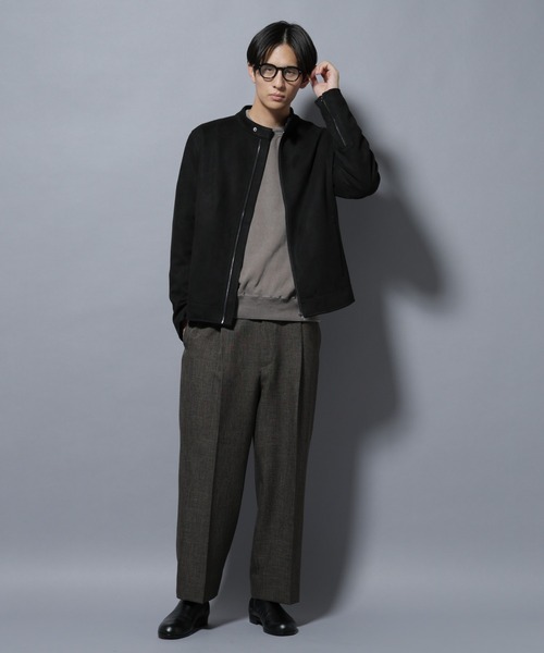 NANO universe(ナノユニバース)の「フェイクスエードシングルライダース(ライダースジャケット・メンズ・ブラウン/ブラック・L/M)」の7枚目の写真