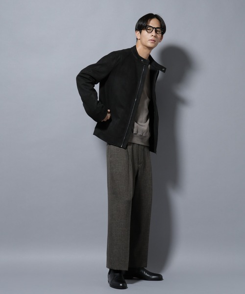 NANO universe(ナノユニバース)の「フェイクスエードシングルライダース(ライダースジャケット・メンズ・ブラウン/ブラック・L/M)」の8枚目の写真