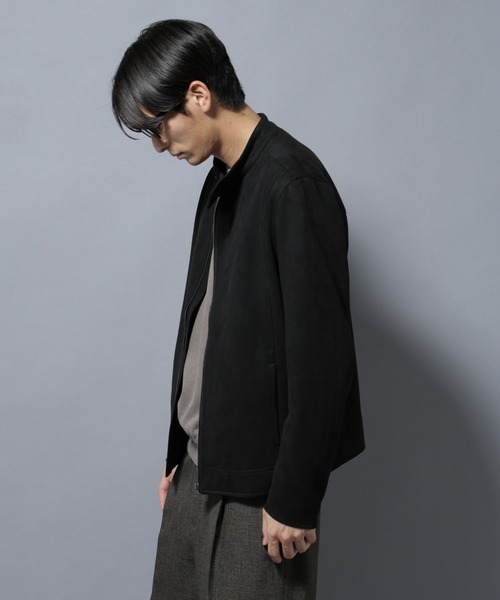 NANO universe(ナノユニバース)の「フェイクスエードシングルライダース(ライダースジャケット・メンズ・ブラウン/ブラック・L/M)」の5枚目の写真