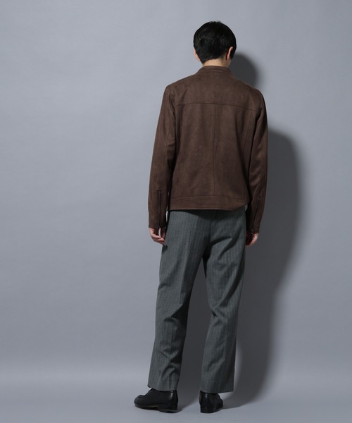 NANO universe(ナノユニバース)の「フェイクスエードシングルライダース(ライダースジャケット・メンズ・ブラウン/ブラック・L/M)」の16枚目の写真