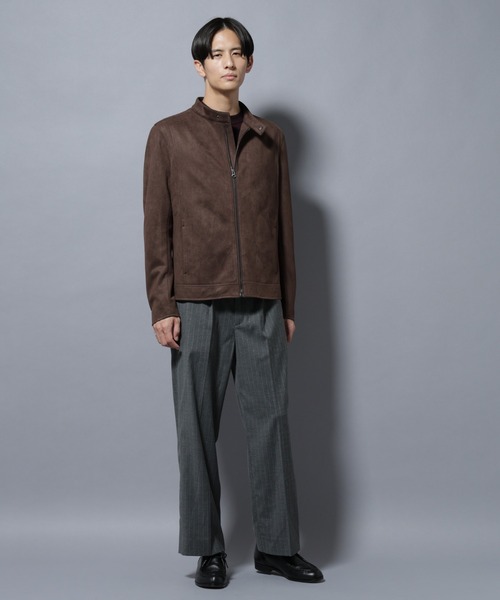 NANO universe(ナノユニバース)の「フェイクスエードシングルライダース(ライダースジャケット・メンズ・ブラウン/ブラック・L/M)」の15枚目の写真