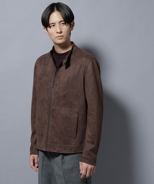 NANO universe(ナノユニバース)の「フェイクスエードシングルライダース(ライダースジャケット・メンズ・ブラウン/ブラック・L/M)」の10枚目の写真