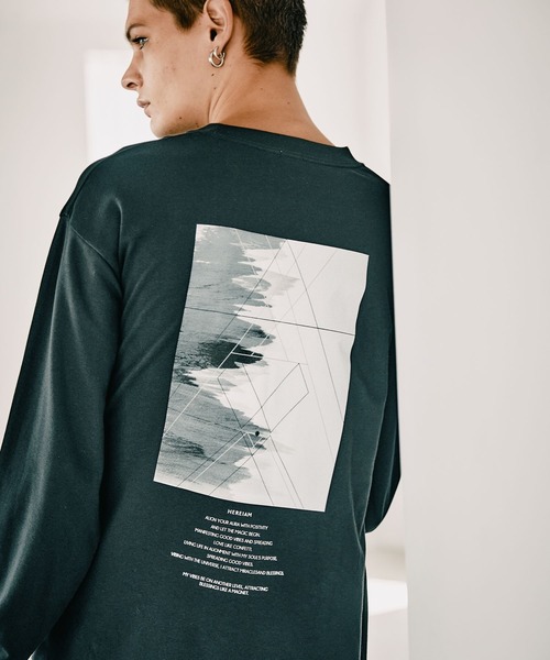 MINEDENIM】Eye Print Crewneck T-SH 黒 L